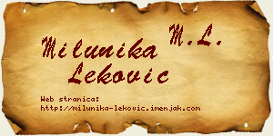 Milunika Leković vizit kartica
